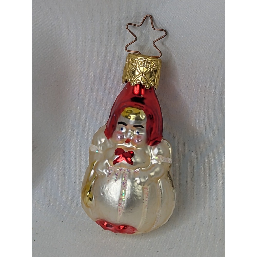 Christmas Glass Ornament Woman Grandmother 2‎ Inch Germany Inge Glas Old World